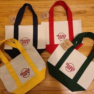 BRAND NEW Trader Joe's Mini Canvas Totes